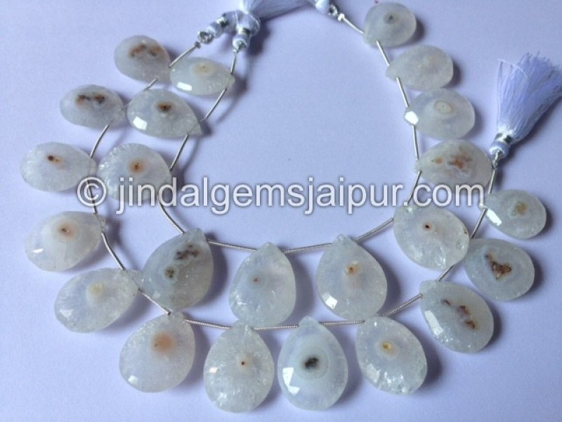 Solar Quartz Far Faceted Pear Shape Beads